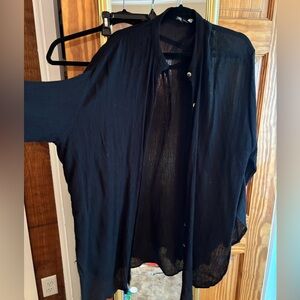 Zara sheer button up oversized blouse